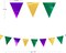 Mardi Gras Party Decorations – Purple, Green & Gold Metallic Fabric Triangle Pennant Banner, Hanging Bunting Garland for Birthday, Wedding, Baby Shower, Bridal Shower, Holiday & Masquerade Parties